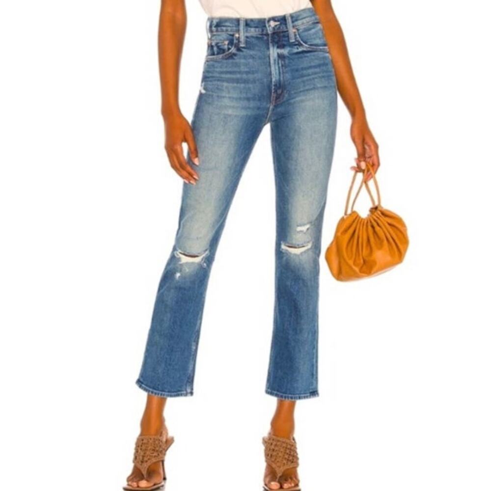 MOTHER Superior High Waisted Rider Ankle Jeans Far Beyond Sky 28
